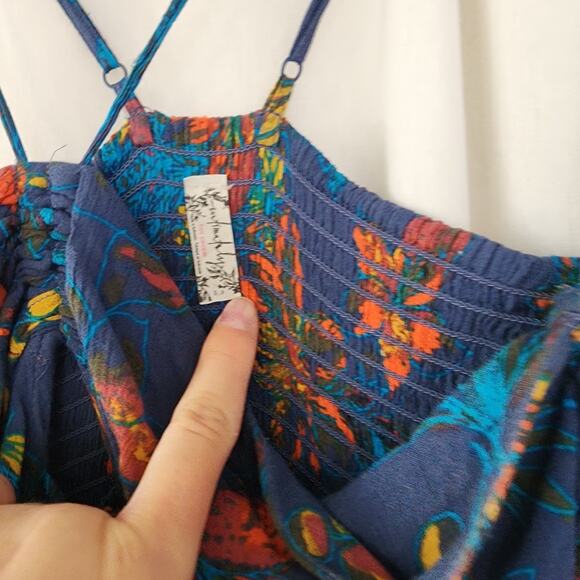 Free People One Step Ahead Maxi Dress in Blue Size Small Festival Boho - Picture 7 of 12